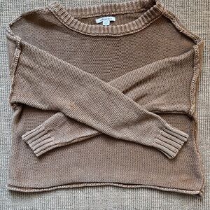 Women's Tan American Eagle Sweater Size Medium 100%Cotton